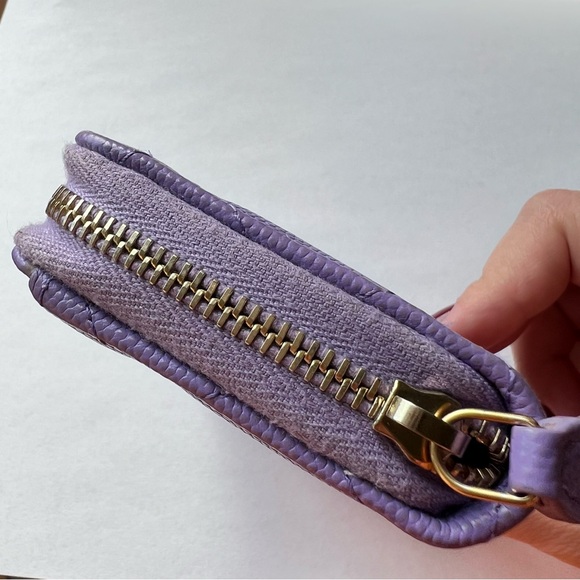 Used Chanel Zip Coin Purse Cardholder / Purple - Picture 9 of 12